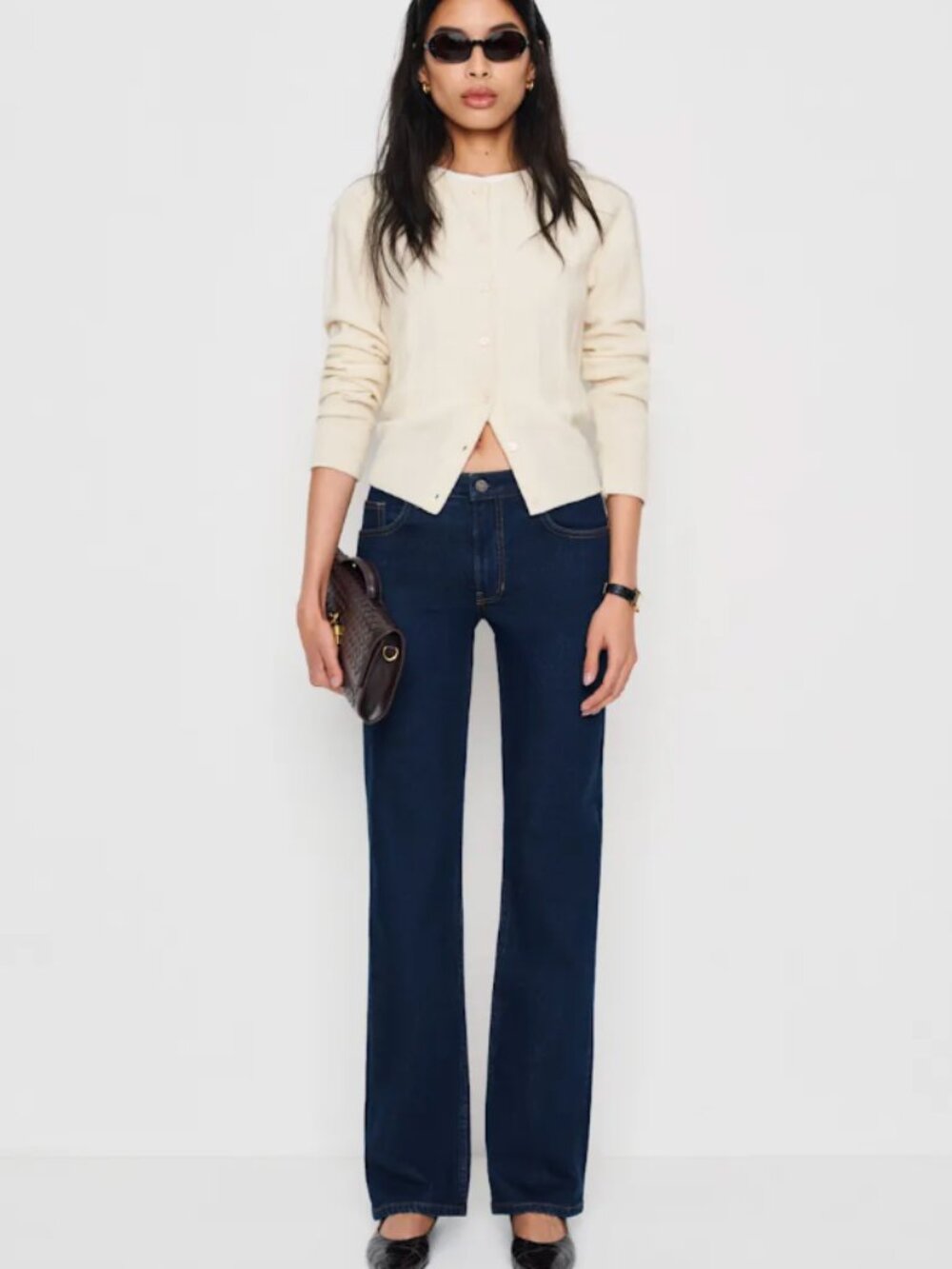 Reformation Elton Mid Rise Super Stretch Straight Jeans Blue - Size 25